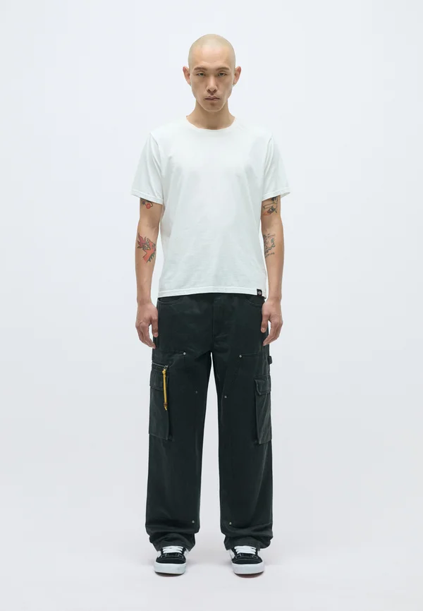 DOUBLE KNEE PANTS - Cargohose - black