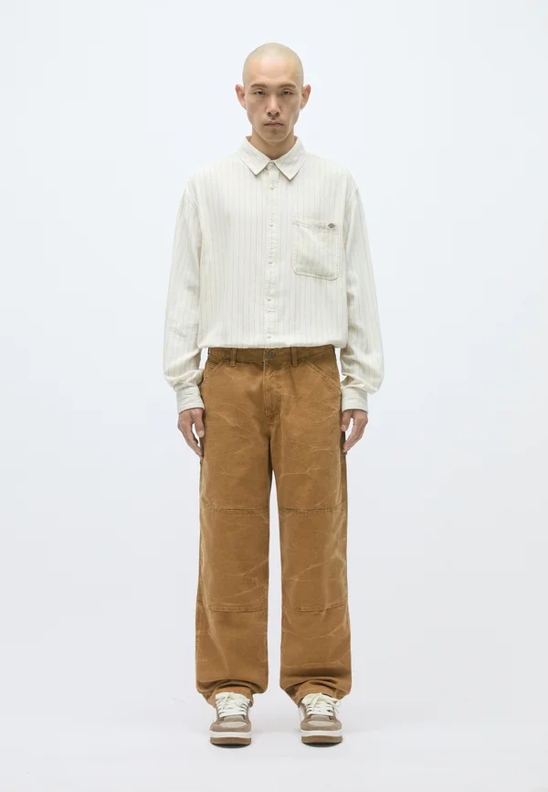 DOUBLE KNEE PANTS - Stoffhose - brown duck