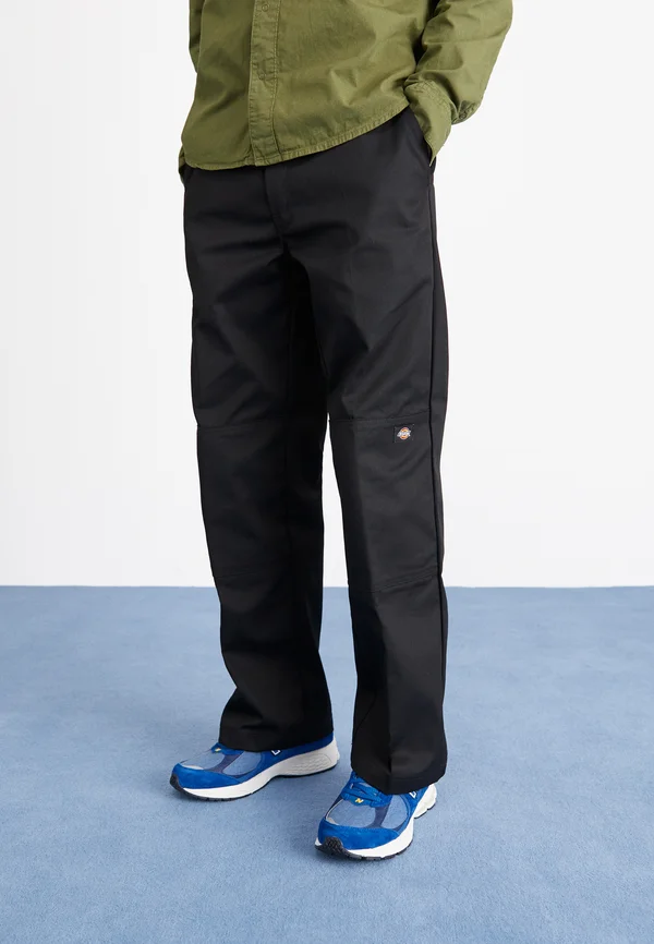 DOUBLE KNEE - Stoffhose - black
