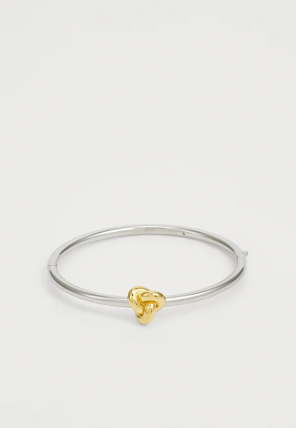 DOUBLE KNOT HINGED BANGLE - Armband - silver-coloured/gold-coloured