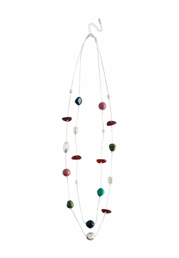 DOUBLE ROW STATION - Halskette - silver tone