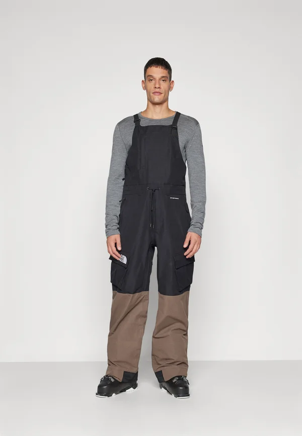 DRAGLINE BIB - Snowboard-Hosen - black/smokey brown
