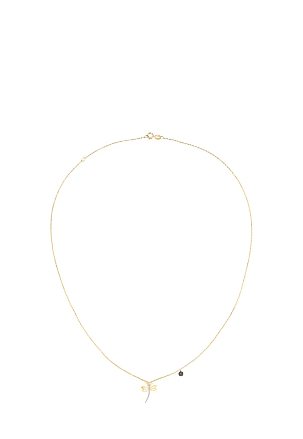 DRAGONFLY WITH DIAMOND - Halskette - yellow gold-coloured