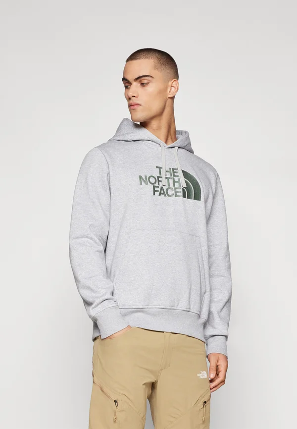 DREW PEAK - Kapuzenpullover - light grey heather/duck green