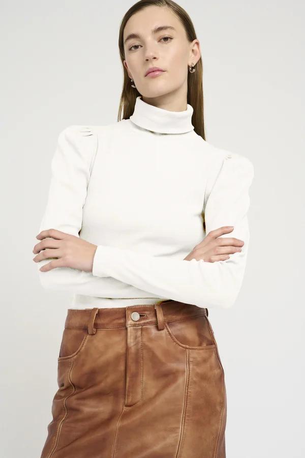 DREW ROLLNECK PUFF - Strickpullover - egret