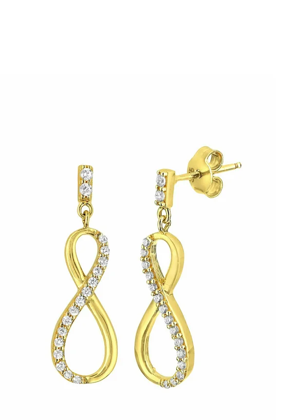 DROP WITH CZ STONES IN FIGURE DESIGN - Ohrringe - yellow gold