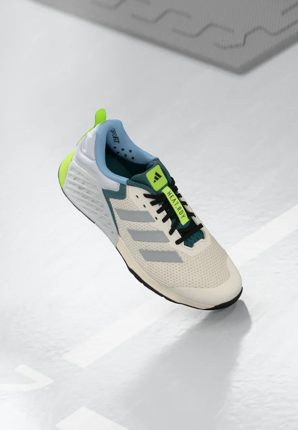 DROPSET 3 TRAINER UNISEX - Trainingsschuh - chalk white/silver metallic/preloved teal