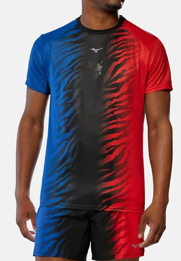 DRYAEROFLOW GRAPHIC TEE - Sport T-Shirt - oni red oni blue