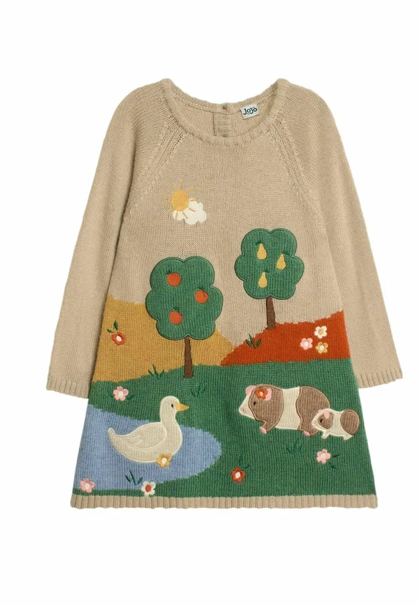 DUCK & GUINEA PIG SCENE REGULAR FIT - Strickkleid - grey