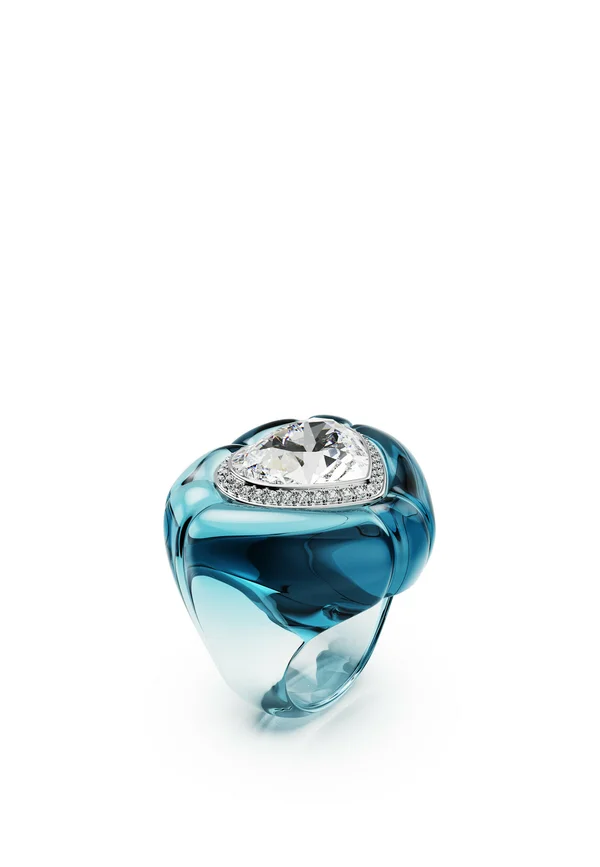 DULCIS HEART CUT - Ring - blue