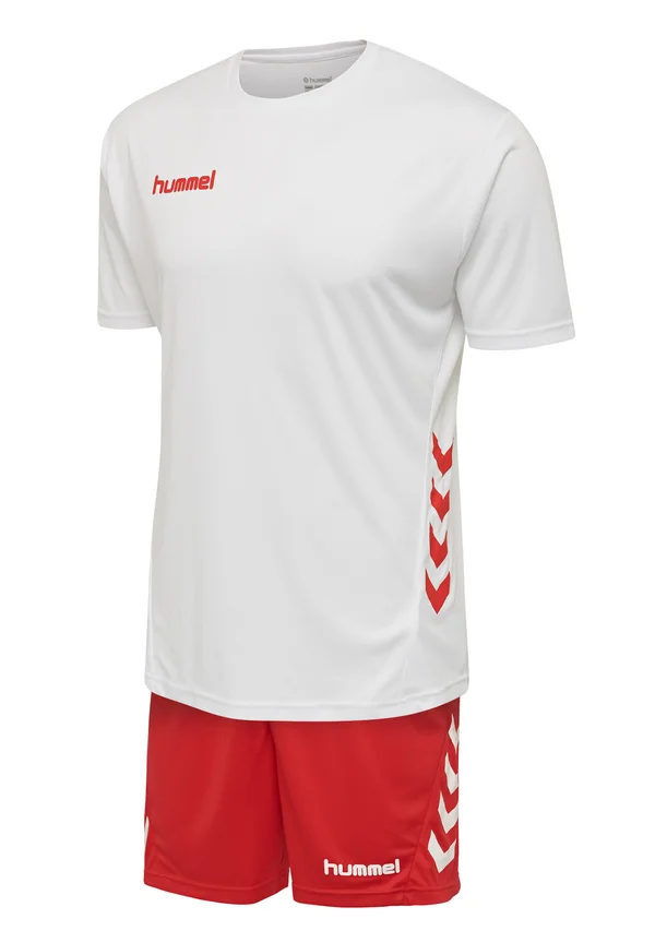 DUO SET - Kurze Sporthose - white/true red