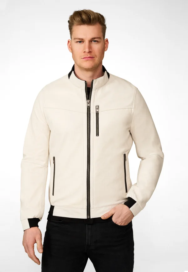 DURANO - Lederjacke - weiß