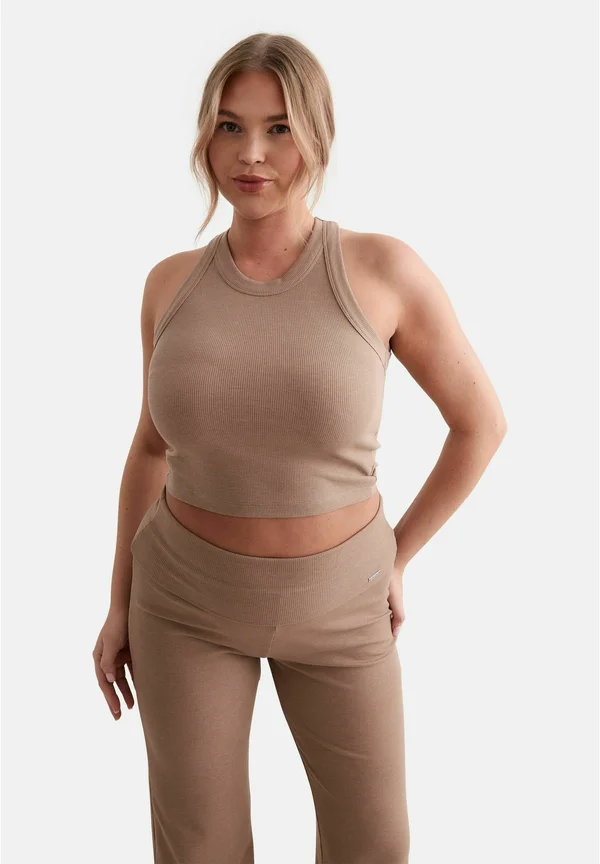 EASE RIBBBED TANK - Top - light brown