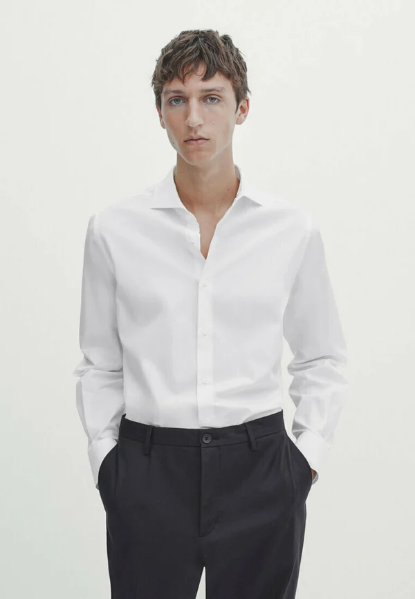 EASY IRON SLIM-FIT POPLIN - Businesshemd - white