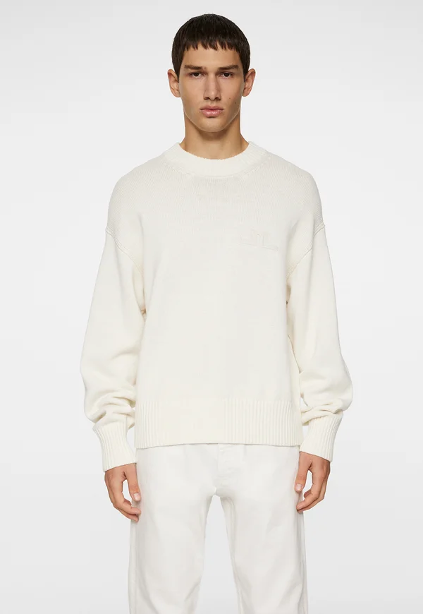EDDY CREW NECK - Strickpullover - white