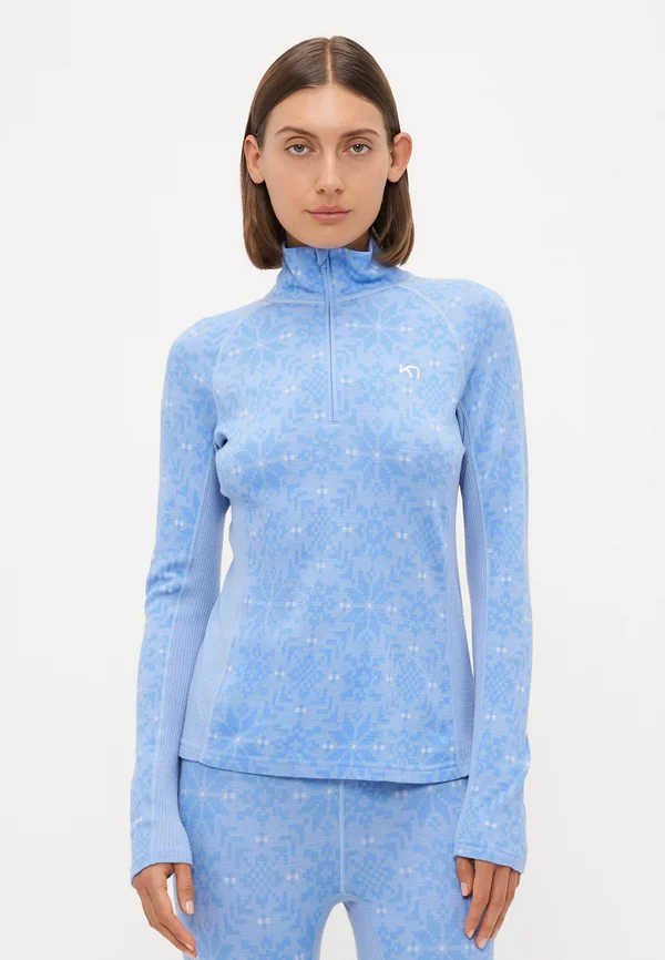 EDITH HALF ZIP - Unterhemd/-shirt - pastel light blue