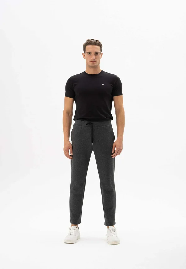 ELASTIC WAIST - Jogginghose - anthracite melange