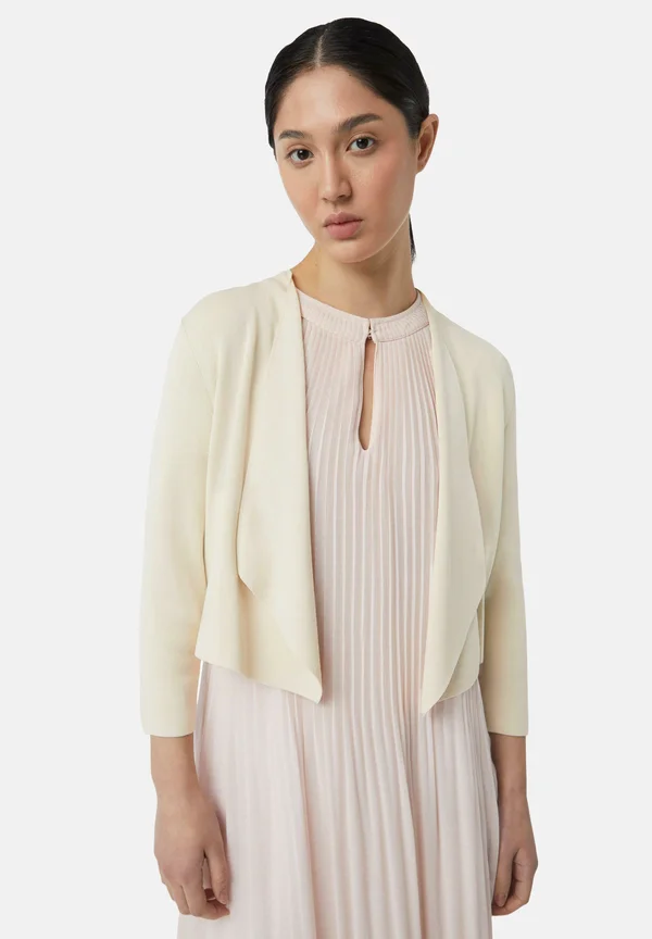 ELASTISCHER IM MIT 3/4 ÄRMELN - Strickjacke - beige