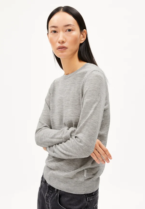 ELDIAA MERINO - Strickpullover - light grey melange