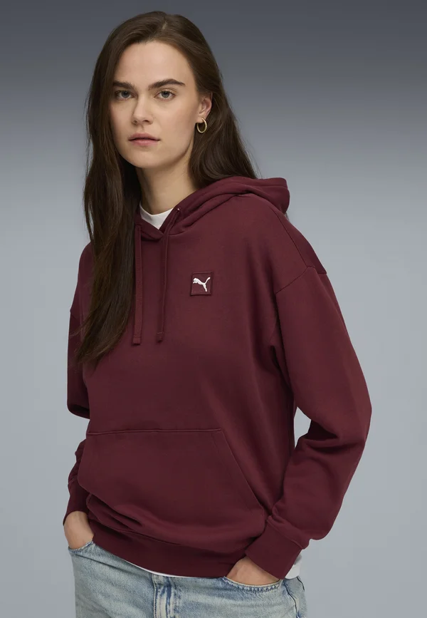 ELEVATED COMFORT HOODIE - Kapuzenpullover - ruby shimmer