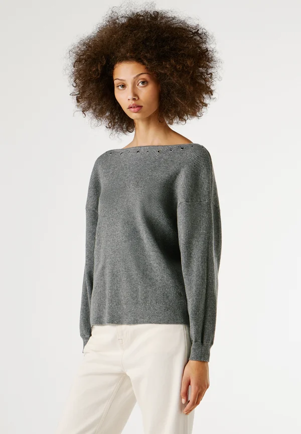 ELINOR - Strickpullover - dark grey marl