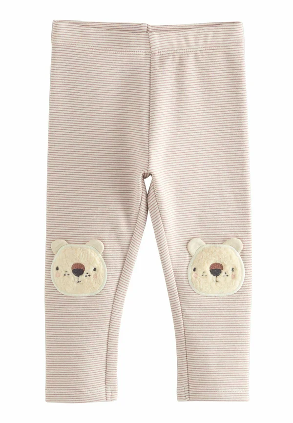 EMBELLISHED - Leggings - Hosen - ecru stripe bear