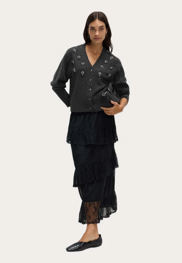 EMBELLISHED - Strickjacke - charcoal