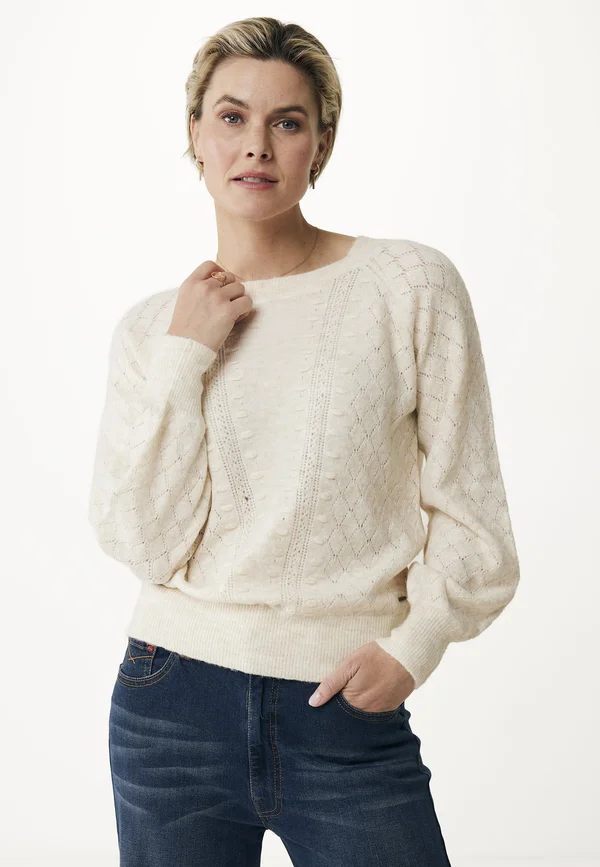EMBELLISHED - Strickpullover - off white