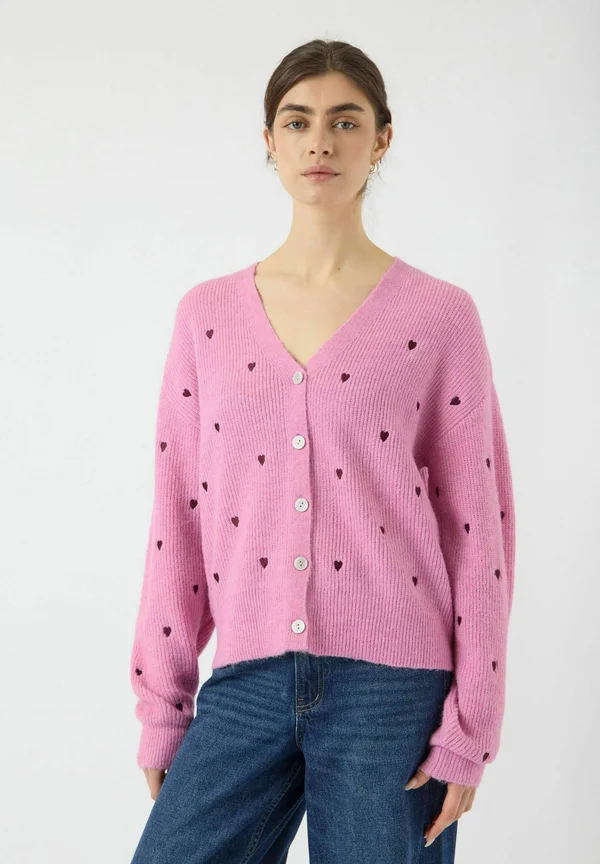 EMBROIDED - Strickjacke - begonia pink