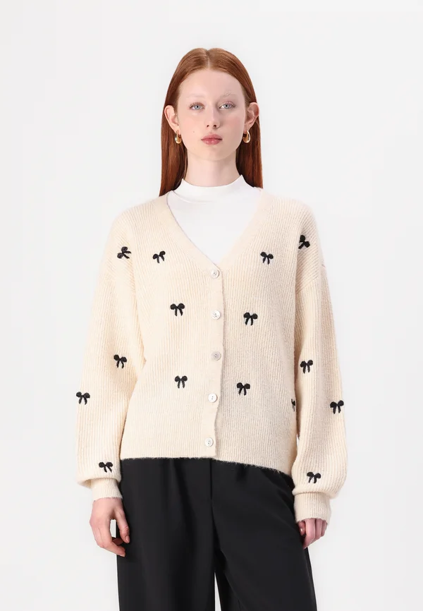 EMBROIDED - Strickjacke - birch/black