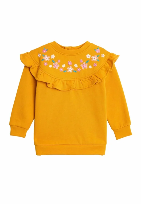EMBROIDERED FRILL   - REGULAR FIT - Sweatshirt - mustard