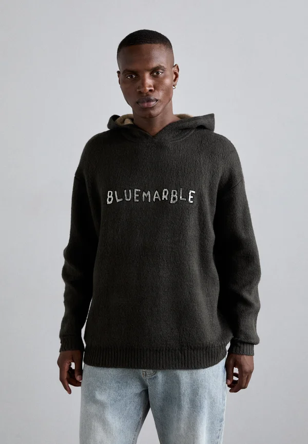 EMBROIDERED - Kapuzenpullover - charcoal black