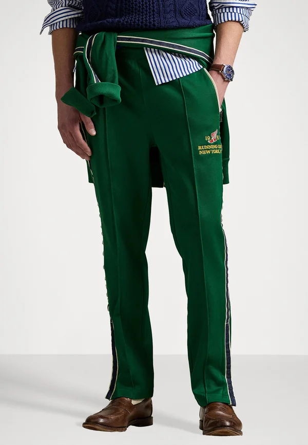 EMBROIDERED PLAITED TRICOT TRACK PANT - Jogginghose - tennis green