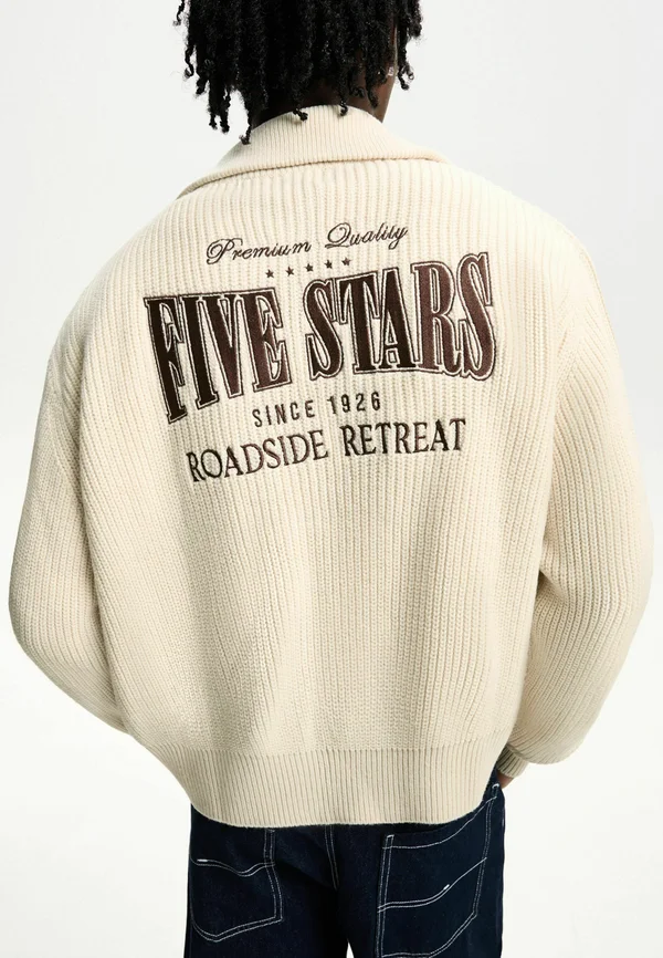EMBROIDERED - Strickjacke - beige