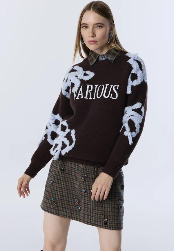 EMBROIDERED  - Strickpullover - brown