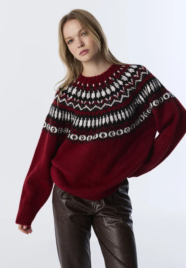 EMBROIDERED  - Strickpullover - red