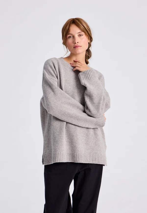 EMELY - Strickpullover - stone grey