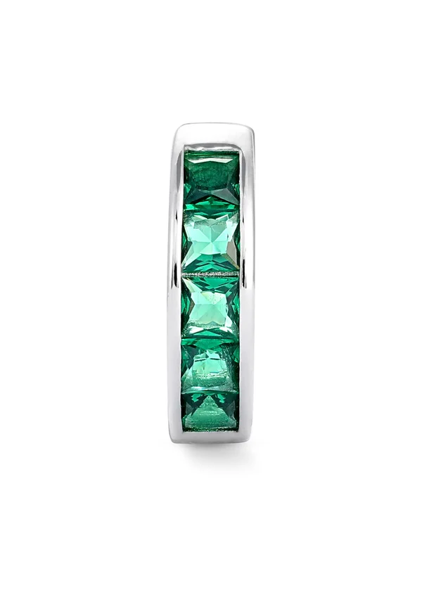 EMERALD BAGUETTE HOOP UNISEX - Ohrringe - silver-coloured