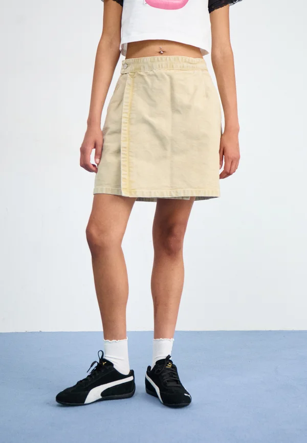 EMERY SKIRT - Wickelrock - dusty brown chalk wash