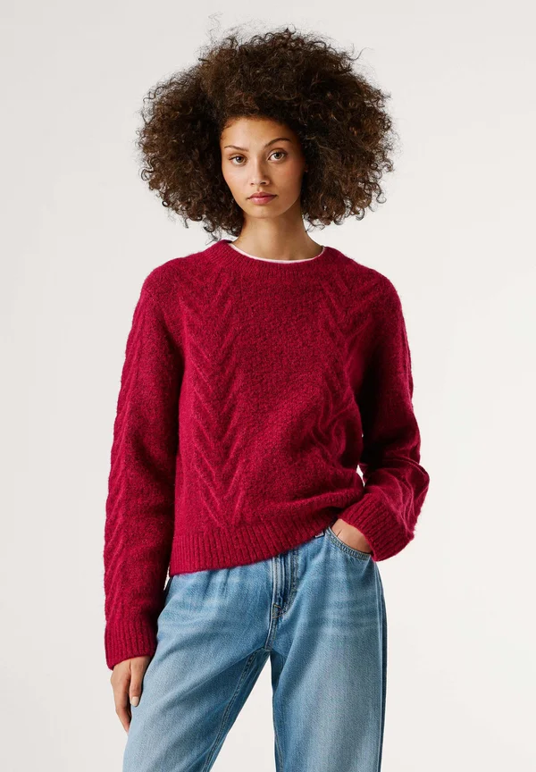 EMILY - Strickpullover - currant red