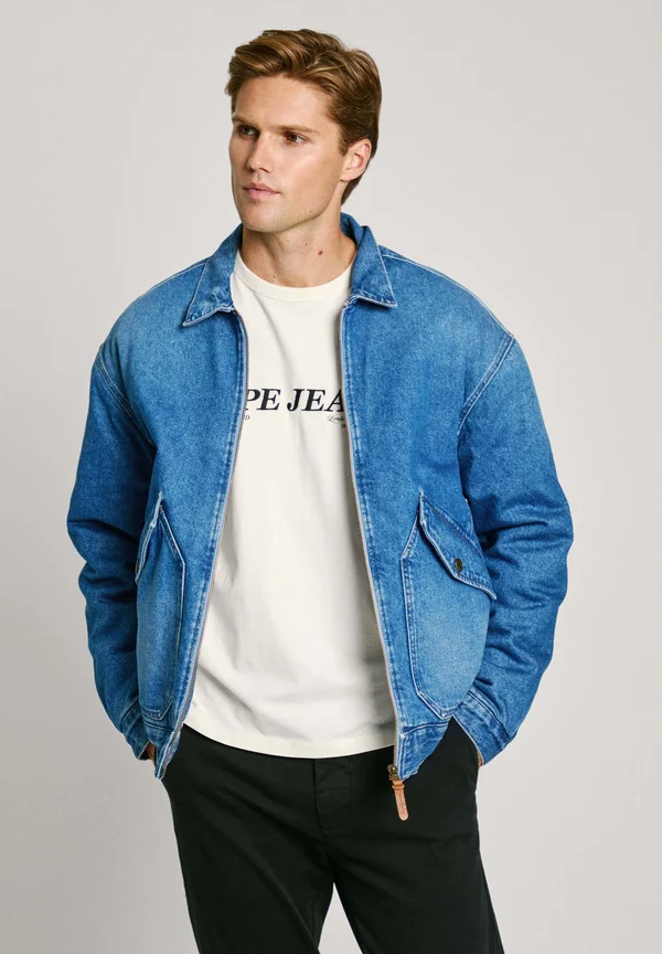 EMMETT AZURE - Jeansjacke - rigid denim