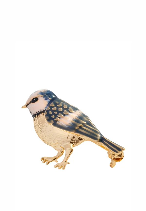 ENAMEL BLUE TIT - Brosche - gold coloured