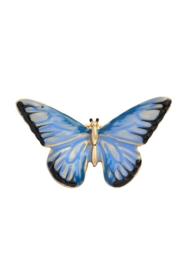 ENAMEL BUTTERFLY - Brosche - blue