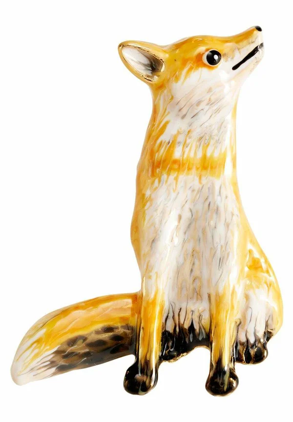 ENAMEL FOX - Brosche - mottled yellow