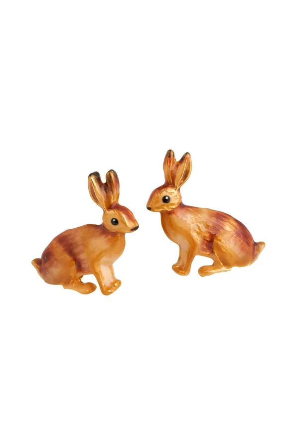 ENAMEL RABBIT STUD - Ohrringe - gold coloured