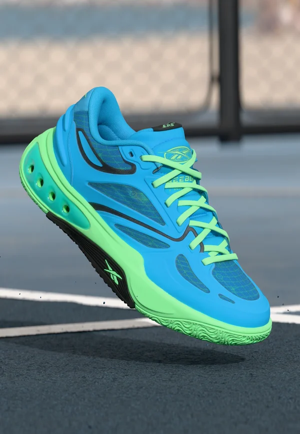 ENGINE A - Basketballschuh - future cyan/green glow/black