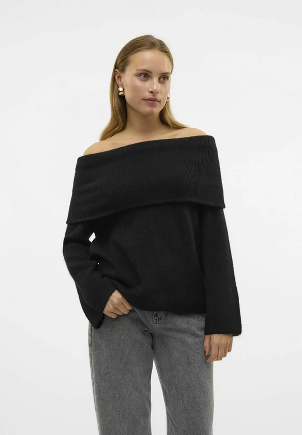ERA LS OFF SHOULDER GA NOOS - Strickpullover - black