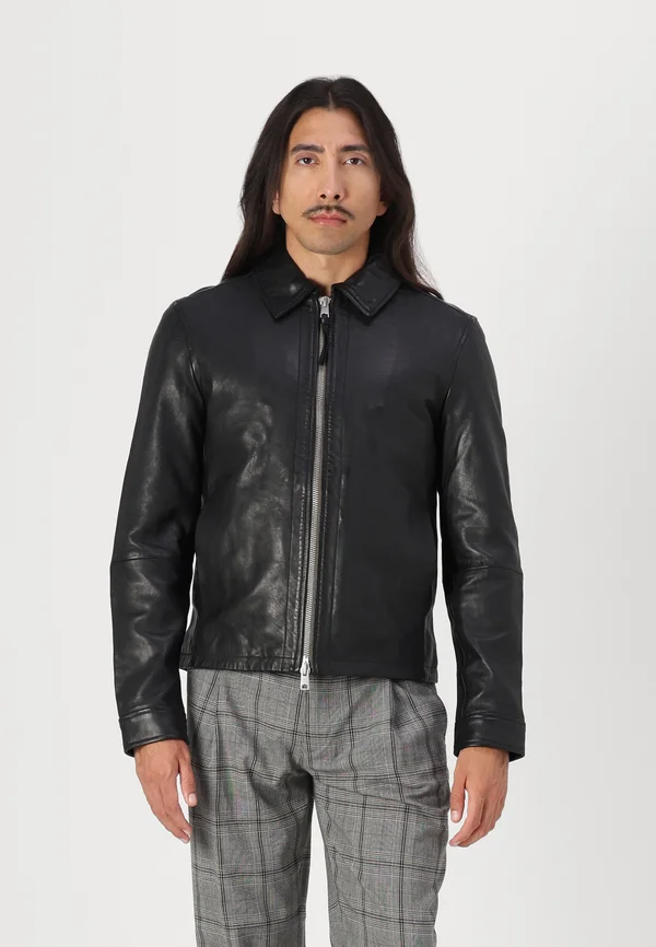 EROL JACKET - Lederjacke - black