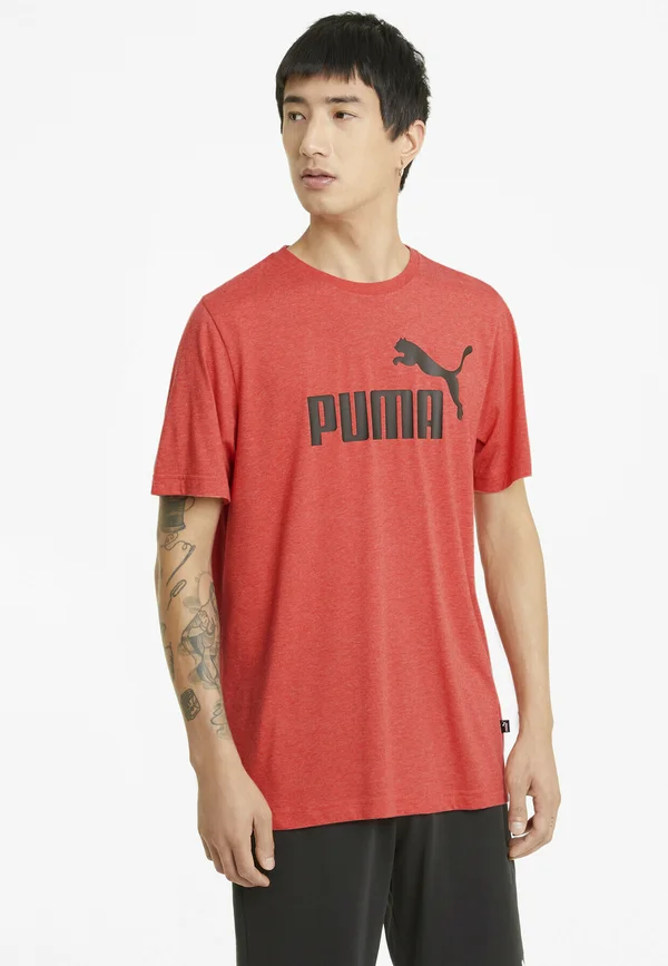 ESS ESSENTIALS HEATHER RUN - T-Shirt print - high risk red
