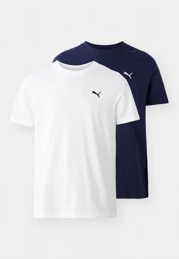 ESS LOGO TEE 2 PACK - T-Shirt basic - white/navy